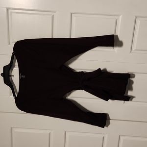 Kenneth Cole eggplant colored tie blouse